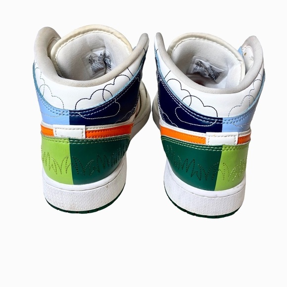 Nike Air Jordan 1 Mid SE GS Size 6.5Y 'STITCH'‎ Sail/Orange DX2462-100 - Picture 7 of 14